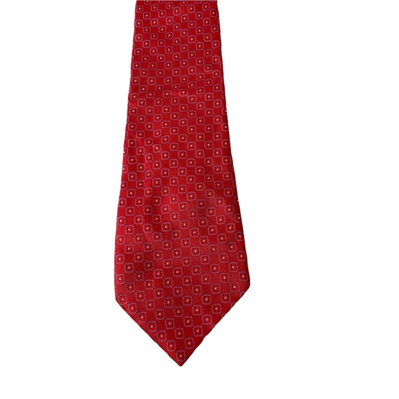 Canali Italian Silk Tie Red Designer Men’s - Picture 4 of 7
